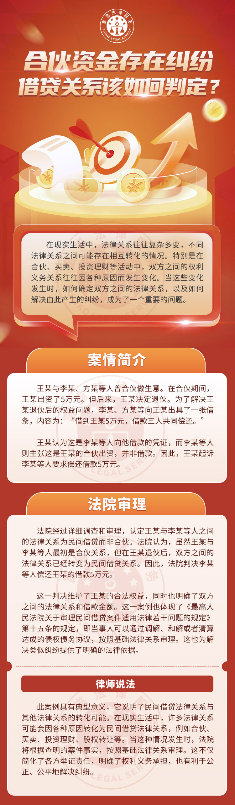 全民普法丨合伙資金存在糾紛，借貸關系該如何判定？